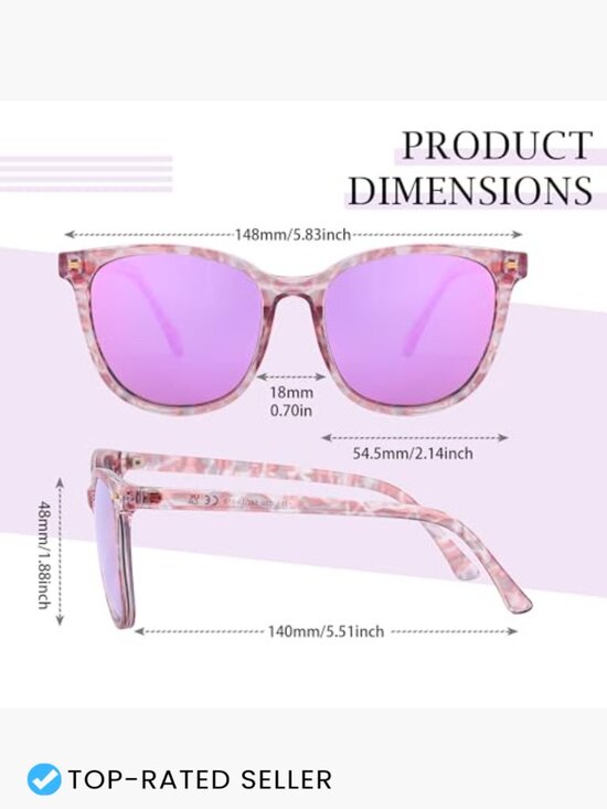 Oversized Square Mirrored Polarized Sunglasses UV400 Protection main image 4